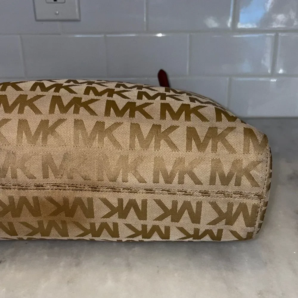 Michael Kors Bag Purse Handbag Signature Logo Shopper Tote Bag Pocketbook - Picture 8 of 16